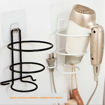 

Shelf Rack, Punch-free Hair Dryer Wall-mounted Iron Storage Rack Suitable For Bathroom Storage