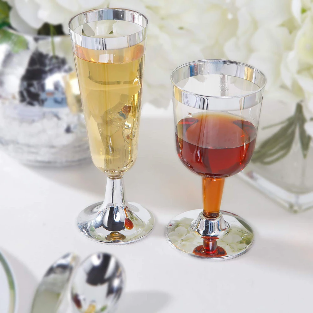 

150ML one-time gold foil champagne glass plastic plated red wine glass ice cream cup tasting rose gold dessert cup