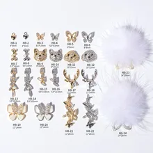 

Nail Art Jewelry Butterfly Decoration Zircon Nail Diamond Decoration Rhinestone Elk Puppy Luxury Full Rhinestone Nail Decoration
