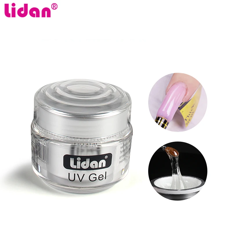 

Lidan 1 bottle of nail polish UV gel transparent pink for DIY nail Multi-functional craft Crystal gemstone decoration tool
