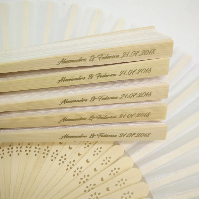 Personalized Wedding Gift Fan 100pcs Auviderin with Names Wedding Promotional