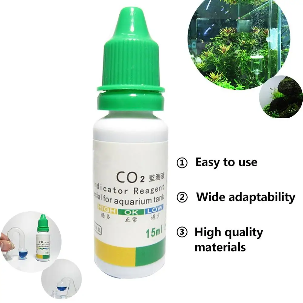 Indicador de CO2 para acuario, prueba de líquido para pecera, Monitor a largo plazo, contador de burbujas para planta, calidad ADA, detección de solución de pescado