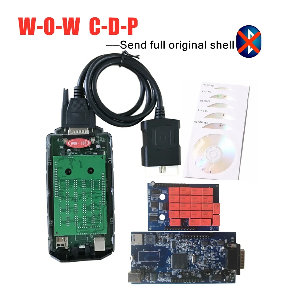 W-O-W C-D-P snooper v5.008R2 с bluetooth vd ds150e c-d-p для delphis 2016R0 keygen obd Автомобильный грузовик сканирующие инструменты+ 8 шт. автомобильные кабели - Цвет: without bluetooth