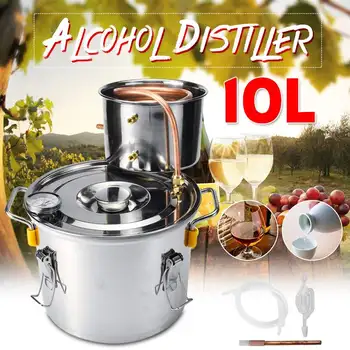 

10L Distiller Moonshine Copper Stainless Steel Boiler Home Alcohol Water Essential Oil Brewing Kit