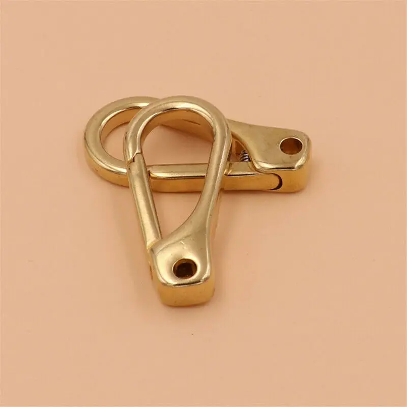 

5 Pcs Solid Brass Snap Hook Trigger Clips Buckles for Leather Craft Bag Purse Strap Belt Keychain Webbing Connecting