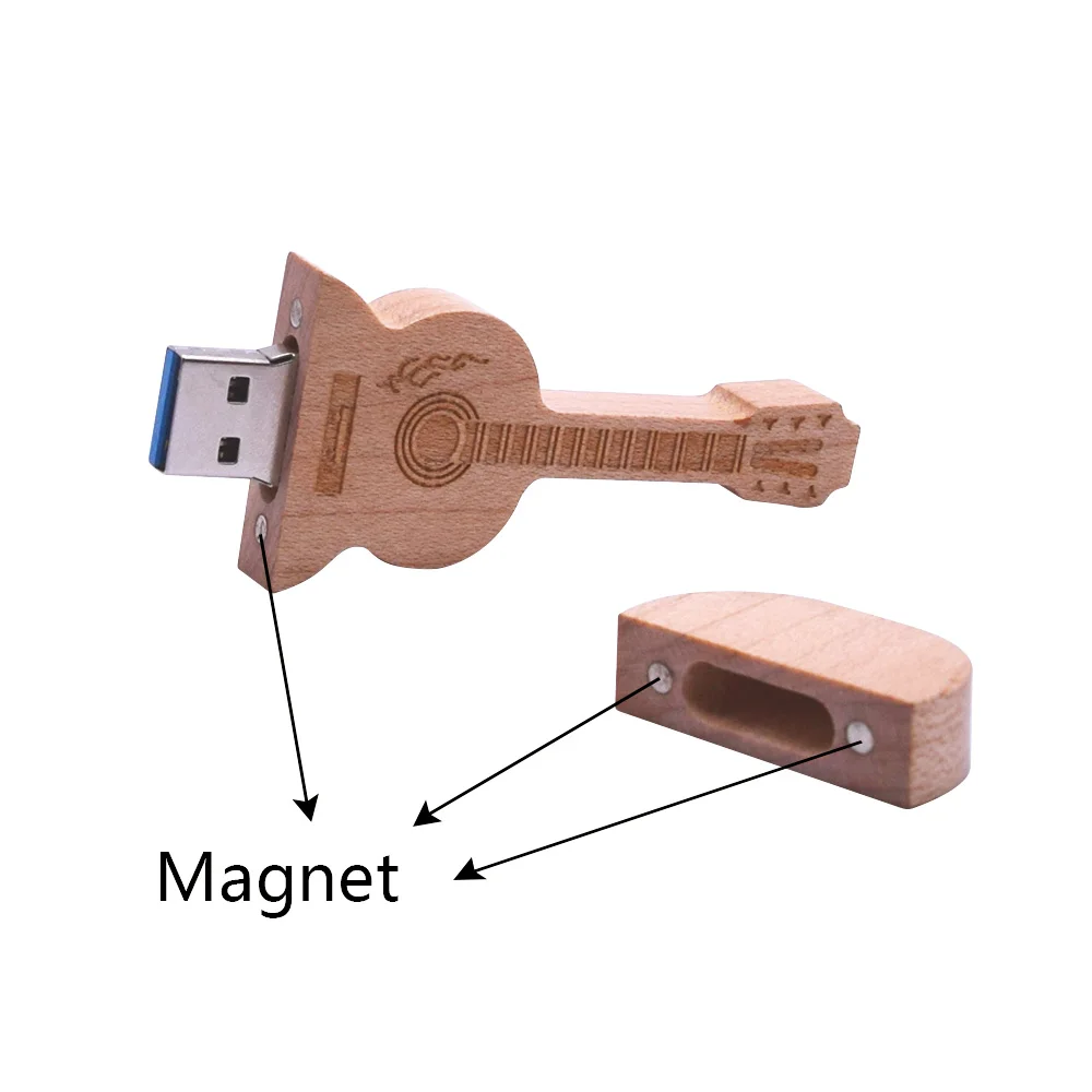 Деревянный клен и бамбук гитара Usb флэш-накопитель 3,0 флеш-накопитель 8 ГБ 16 ГБ 32 ГБ 64 Гб Память палочка для создания логотипа настроить свадебный подарок