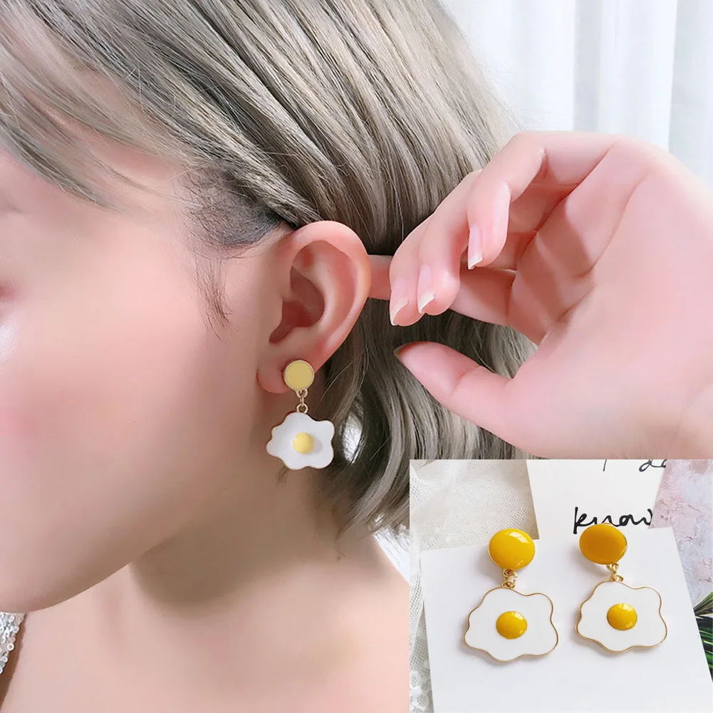 Fashion Creative Personality Beautiful Stud Earrings Popular Wacky Temperament Yolk For Women Jewelry | Украшения и аксессуары