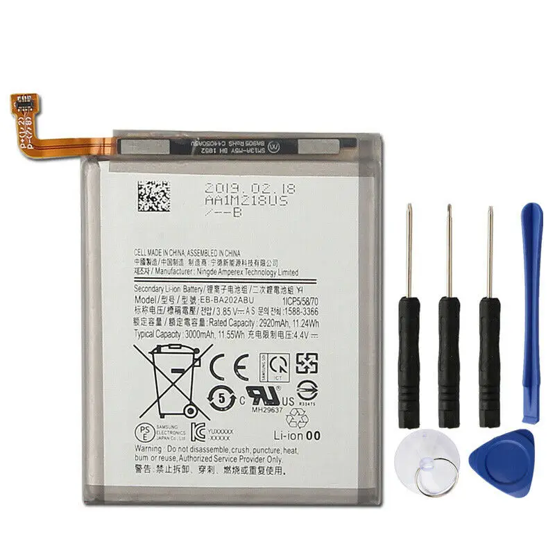 Сменный аккумулятор для телефона EB-BA202ABU для samsung Galaxy A20e 4000mAh