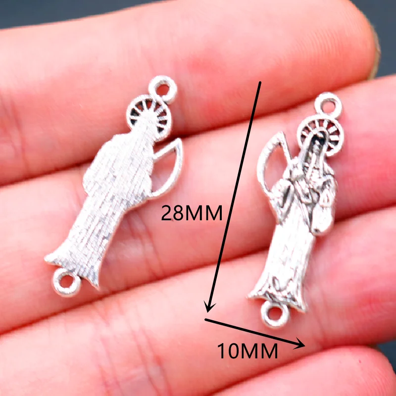 100pcs Vintage Santa Muerte Pulsera Mexican Antique Silver Bracelet Making  Findings Charm Holy Death DIY Jewelry and Accessories - AliExpress