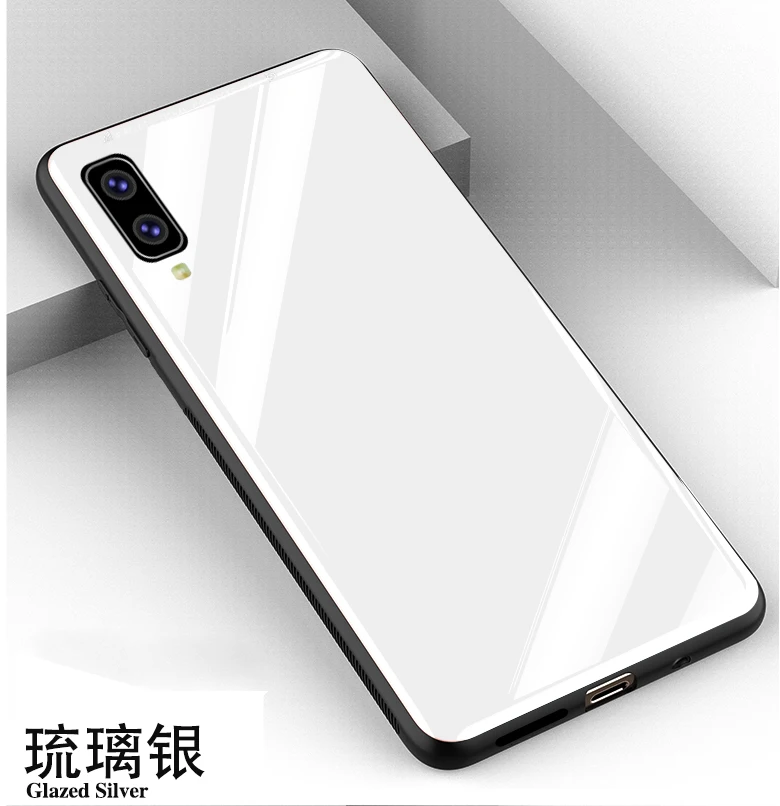 100 шт однотонный стеклянный чехол для телефона samsung Note 8/Note 9/Note 10 Plus/S8/S9 Plus/S10 5G/S10E/A750/A9 /A8S/A9S стеклянный чехол