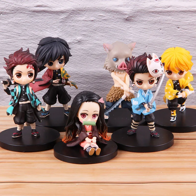 3 шт./компл. QPosket демон убийца Kimetsu без Yaiba камадо Tanjirou Nezuko Agatsuma томилочка Giyuu Hashibira Inosuke фигурку игрушка