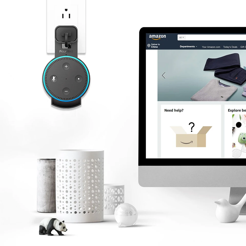 Держатель для розетки GGMM Echo Dot 2rd Gen портативный держатель с адаптером зарядки