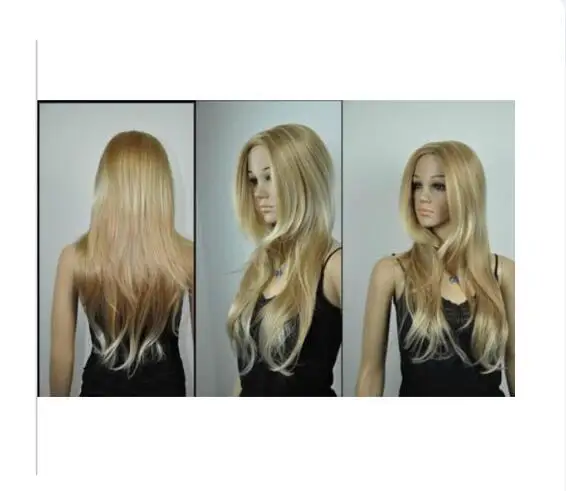 Zhaoxia++ 01474@ Q8++ Светло-русый коричневый микс длинный прямой косплей полный парик