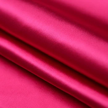 

Red heavier silk stretch satin fabric very comfortable 19momme thickness,SSC391