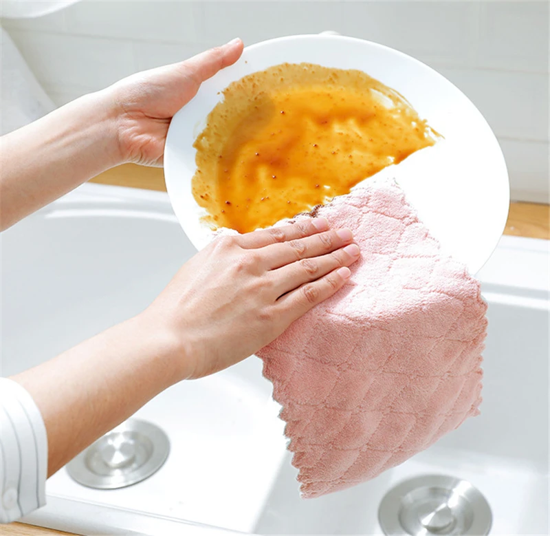 Салфетка из микрофибры для мытья кухонных полотенец для посуды чистящие салфетки кастрюля блюдо легко чистить не маслянистые чистящие принадлежности Kichen
