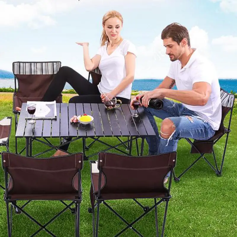 

Outdoor Folding Table Aluminum Alloy Long Table Barbecue Camping Recreational Portable Folding Table And Chair Self-driving Plat