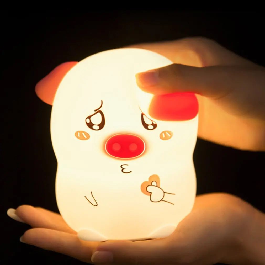 TPFOCUS милый мультфильм Свинья Форма Силиконовый ПЭТ зондирования ночной Светильник для детской спальни