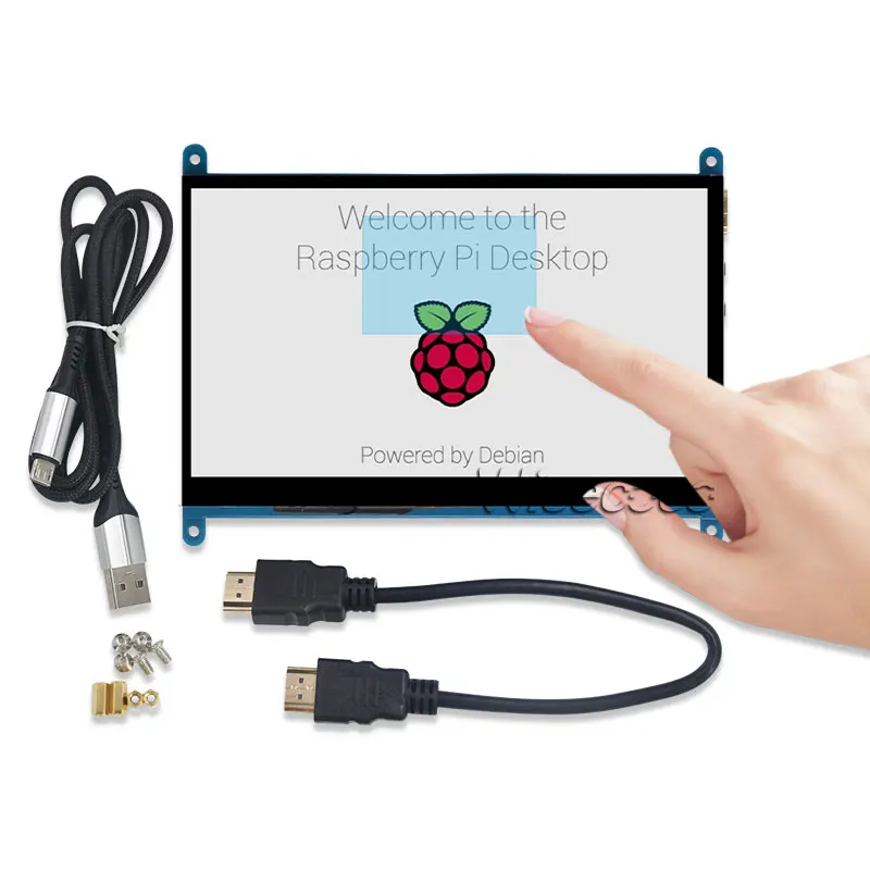  Wisecoco Raspberry Pi 3 Display 7 Inch 1024X600 IPS Capacitive Touch Screen HDMI Monitor HD TFT Dis