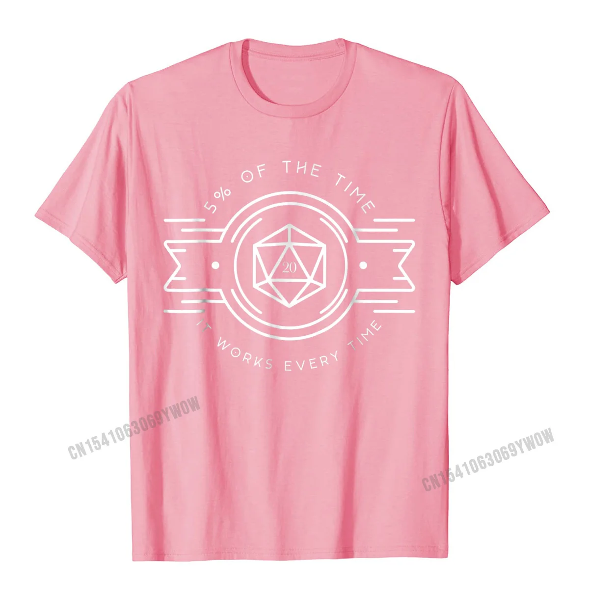 Normal Top T-shirts for Men Casual VALENTINE DAY Tops T Shirt Short Sleeve Special Birthday Top T-shirts O-Neck Pure Cotton Minimalist Polyhedral D20 Dice Set Retro Nerdy T-Shirt__1023 pink