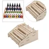 64 Pots Wooden Craft Paint Rack Miniatures Organizer Brush Paint Holder for DIY Art Painting Spraying Hobby Tools Bottle Shelf 3