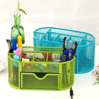 Sharkbang Large Capacity 9 Cell Metal Desk Organizer Mesh Desktop Pencil Pen Sundries Badge Holder Storage Box Stationery 2