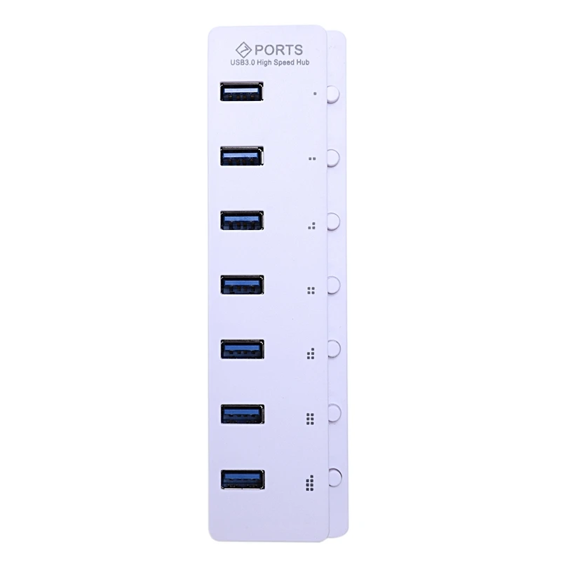 7 портов Usb 3,0 концентратор адаптер с переключателем вкл/выкл, 5 Гбит/с высокая скорость для ПК ноутбук с переключателем ВКЛ/ВЫКЛ