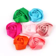 Атласная лента цветок розы тканевый цветок из шелка ручной работы DIY свадебный букет цветок ткань для волос аксессуары LX9D