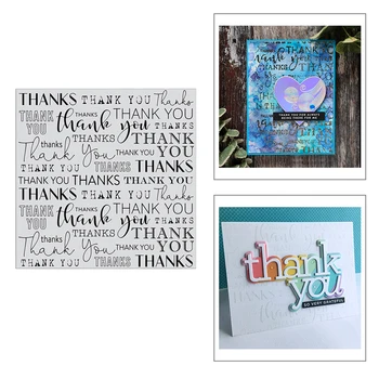 

2020 New Hot Transparent English Letter Word THANK YOU Sentiment Stamps and Metal Cutting Dies Scrapbooking Foil For Card Making