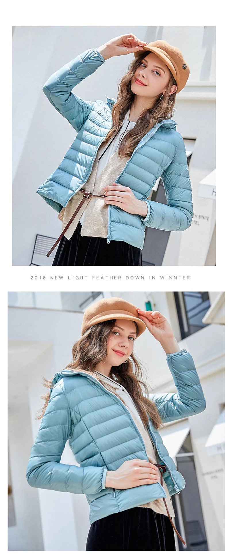 2019 New Hooded Women Jacket Casual Thin Light Ladies Female Jacket Coat Winter Warm with Fur Bomber Jacket Women Clothes (4)