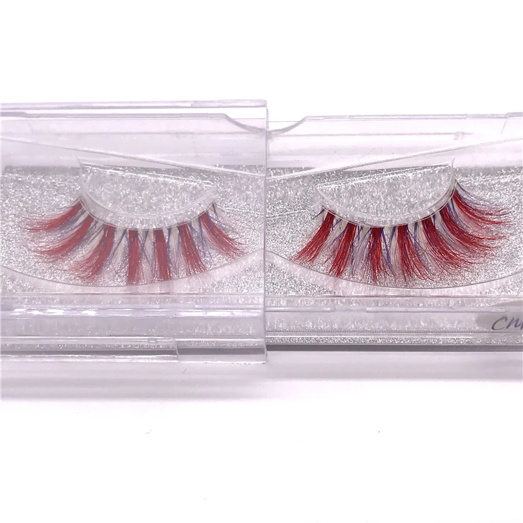 New color 3D luxury mink lashes wholesale natural long individual thick fluffy colorful false eyelashes Makeup Extension Tools