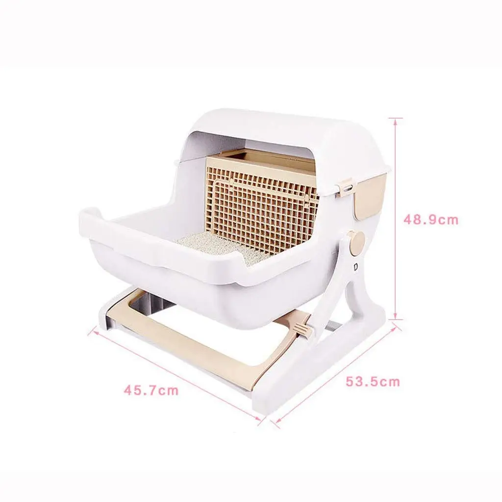 Cat Litter Box Semi-Automatic Quick Cleaning Luxury Cat Toilet Tray Semi Automatic Cat Toilet Loo Tray Flip Cover Cat Bedpans Cat Litter Box Semi-Automatic Quick Cleaning Luxury Cat Toilet Tray Semi Automatic Cat Toilet Loo Tray Flip Cover Cat Bedpans