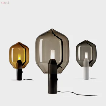 

Postmodern creative marble living room table light art bedside bedroom glass study table lamp