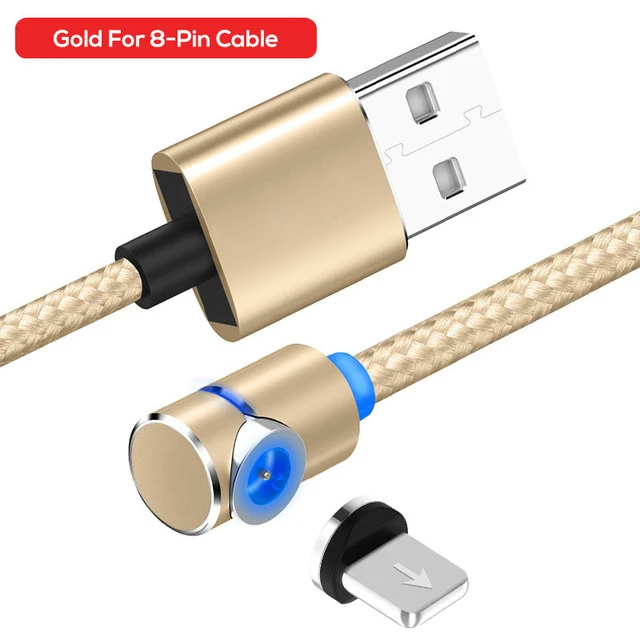 Gold for iphone 1 м 2 м Магнитный Micro USB кабель для iPhone samsung huawei usb type C Магнитный зарядный кабель USB C кабели для мобильных телефонов - Цвет: Gold for iphone