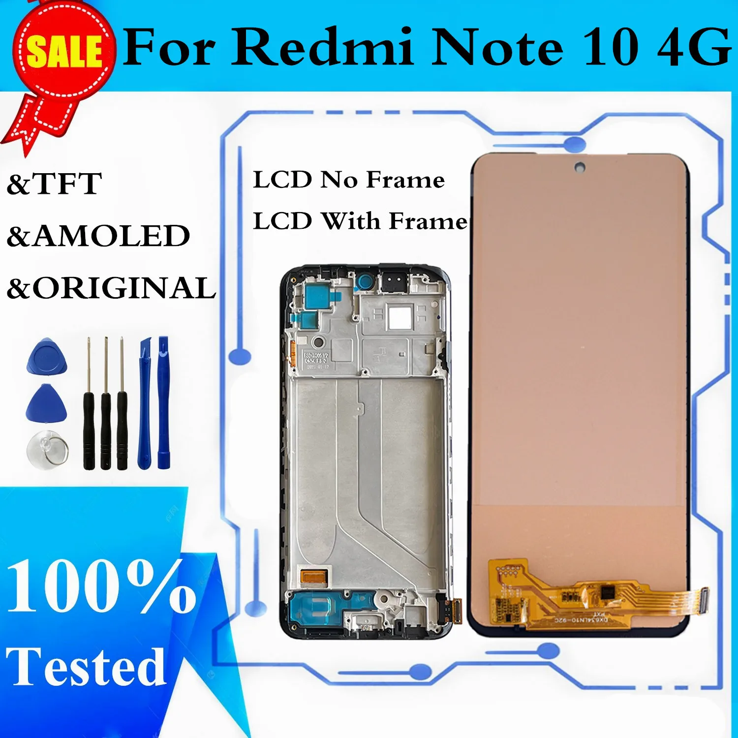 ЖК-дисплей Super AMOLED для Xiaomi Redmi Note 10 4G M2101K7AI M2101K7AG сенсорная панель дигитайзер экрана