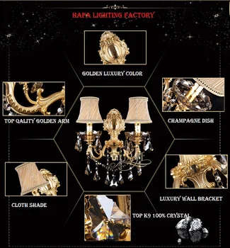 

Fashion Crystal Wall Lamp Sconce Light Candle Wall Lamp Stair Lamp Bedroom Bedside Lamp Mirror Light Wall Mounted Knob Switch AC