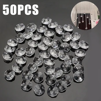 

New Crystal Glass Lamp Prisms Long Chandelier Octagonal Beads Pendant Hanging Prisms For DIY Light Lamp Part Decoration