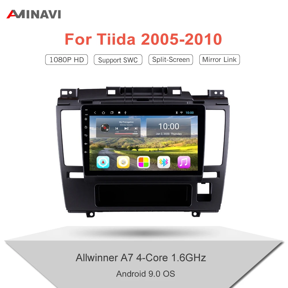 Автомобильное радио 2005-2010 для Nissan Tiida 9/10 &quotHD GPS Автомобильный мультимедийный