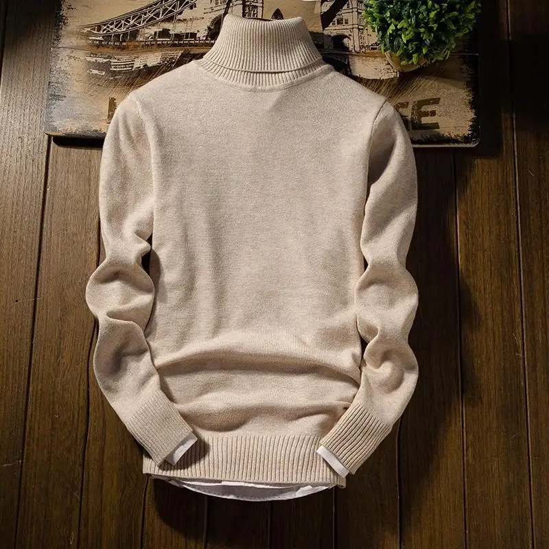 Кашемировый мужской свитер, Новое поступление, мужской Рождественский свитер с длинным рукавом, облегающий пуловер с высоким воротом, G01