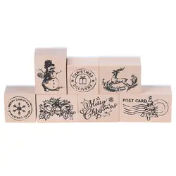 Винтажные рождественские почтовые офисные серии деревянные и резиновые штампы для скрапбукинга канцелярские принадлежности DIY для