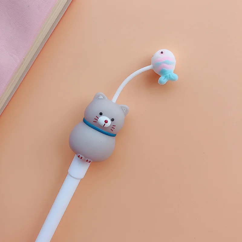 4 штуки в партии Kawaii мягкие животные Кошка Кролик Хомяк гелевая ручка подпись ручка Эсколар. школьные канцелярские товары поощрительный подарок
