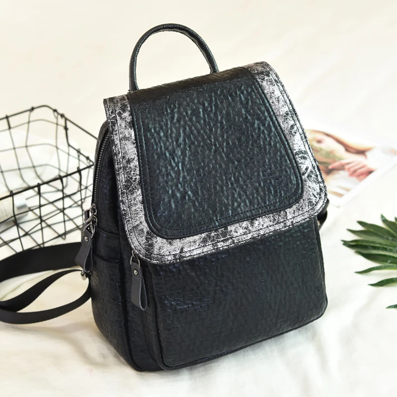 

POMELOS 2019 new female backpack soft split leather designer backpack women vintage small backpack bagpack back bag rucksack