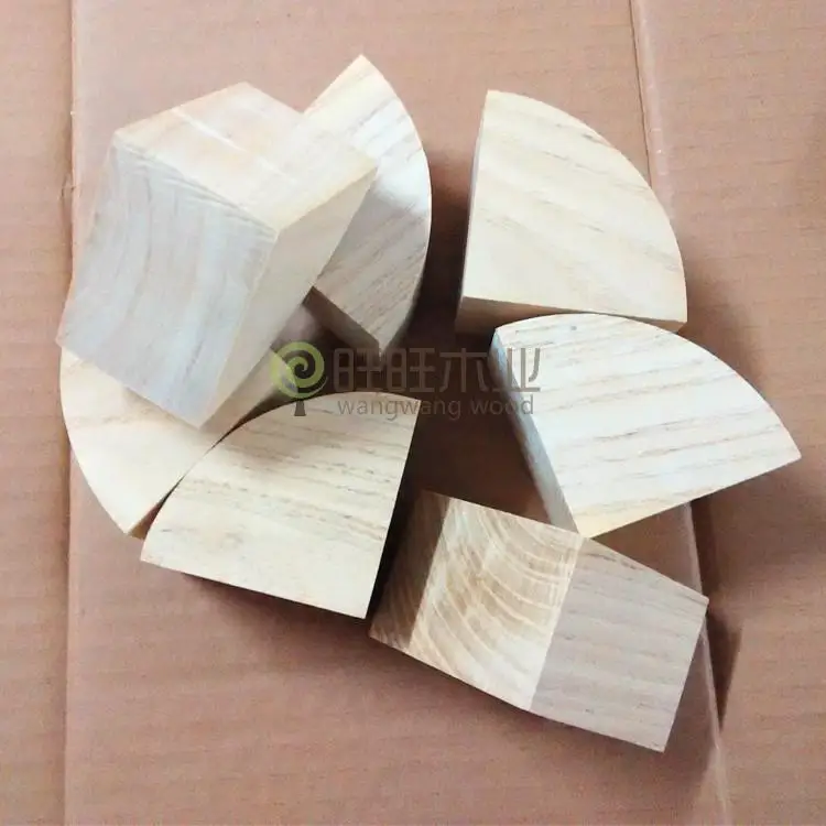

10pcs Side Length 50mm Solid Wood Blocks, Log Blocks, DIY Design Model Wood Chips, 1/3 Round Fan-Shaped Wood, Arc Wood Blocks