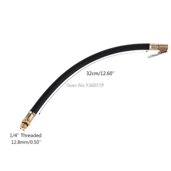 

1/4" Car Tire Inflator Hose Car Auto Male Threaded Rubber Tube Self-locking Chuck Car Tire Pressure Meter Air Inflator Hose Hot