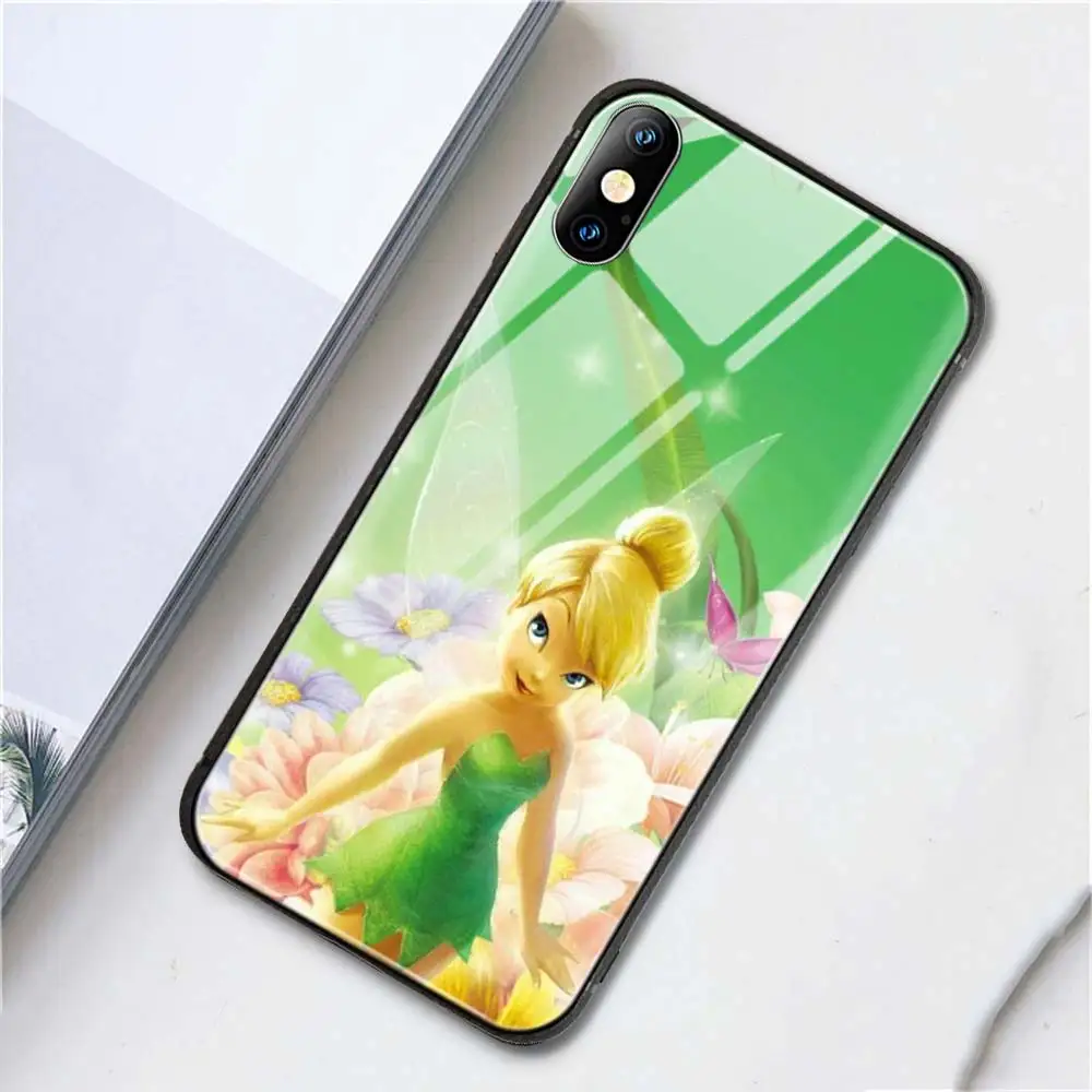 T01 Чехол для телефона из закаленного стекла для iPhone 6 6S 7 8 Plus X XS XR XSMax чехол для iPhone 11 11Pro Max Tinker Bell Tinkerbell аниме - Цвет: T01