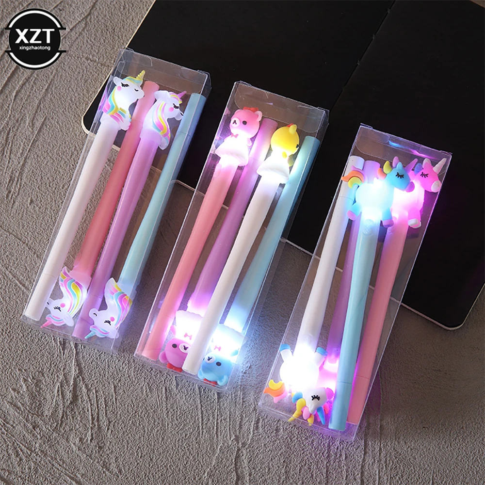 

4Pc/Set Glowing Gel Pen Unicorn Pen Stationery Kawaii Gel Ink Pen School Stationery Office Supplies Pen Kids Gifts