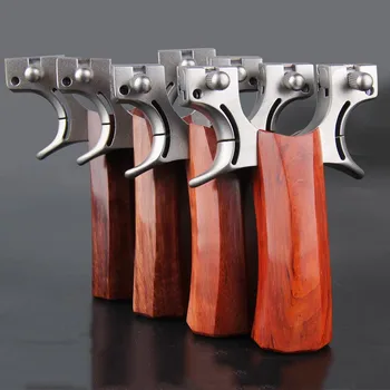 

Powerful Hunting Slingshot Stainless Steel Catapult +Wood Handle with Rubber Band Outdoor Shooting Game Sling Shot