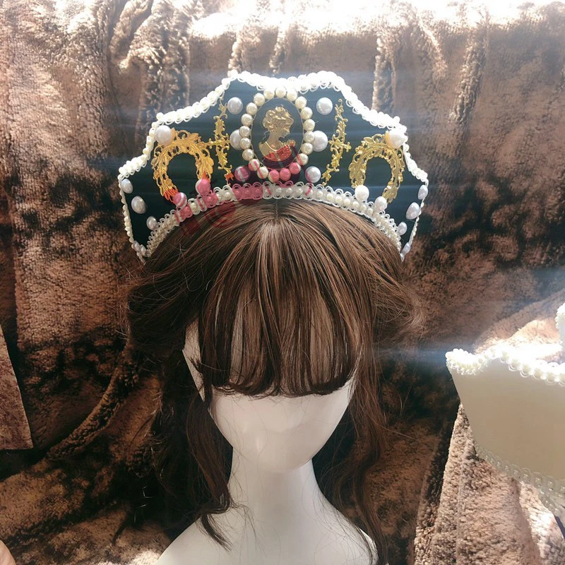 Copricapo Corona Gotica Tudor Rinascimento Regina Palazzo Stile Lolita Fascia Cappuccio Idrossettano Coronet Tiara Copricapo Kc