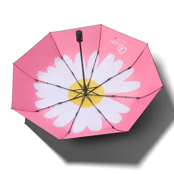 

Flower Manual/Automatic Sun Umbrella Black Sunscreen Anti-UV Sun Umbrella Rain Gear Woman Folding Umbrella Princess Parasol