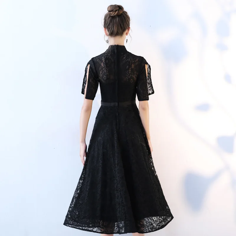 BacklakeGirls Robe De Soiree вечернее платье длиной до середины икры коллекция года, Черное Длинное Элегантное Вечернее Платье для торжественных мероприятий Bestidos De Fiesta
