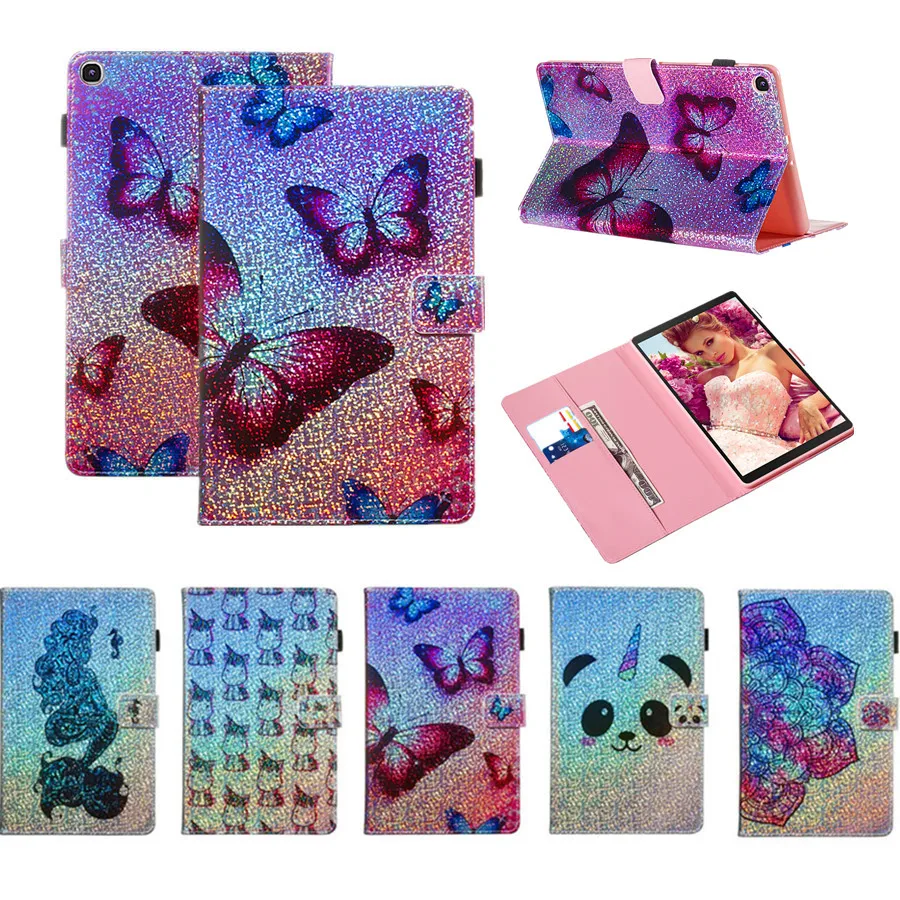 

Case For Samsung Galaxy Tab A 10.1 2019 T510 T515 SM-T510 Cover Funda Tablet PU Leather Colorful Pattern Stand Shell+Film+Stylus